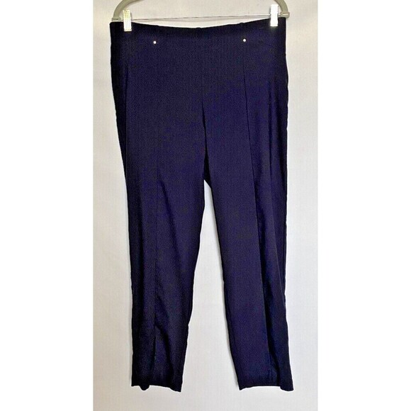 Yarn & Sea Women’s Pants Sz. Large Blue Stretch Straight Leg Pull On Career - Picture 1 of 7